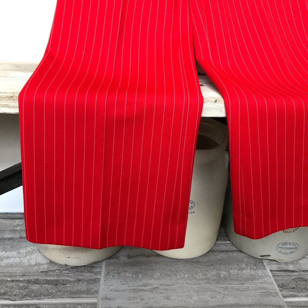 Strait Lane Vintage Red Stripe Jumpsuit 60s 70s Size 8 - Picture 8 of 11